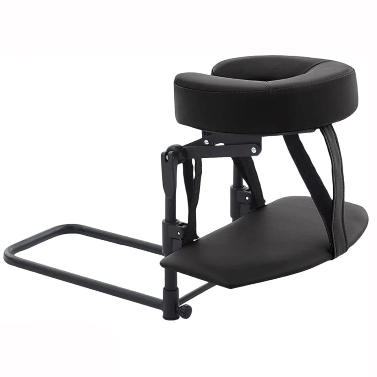 Massage Tischaufsatz/Mobile Kopfstütze Massagetisch Ersatz Verstellbares U-förmiges Kissen für Schönheitsbett Universal mit Gesichtskissen Masaje Con Colchón(14-45cm,Black)