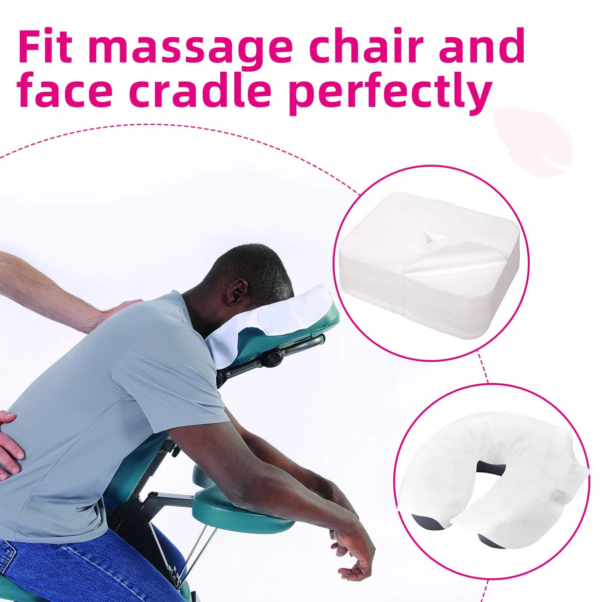 500 Stück Einweg Nasenschlitztücher für Massageliegen, Soft, Atmungsaktive, Hochwertiges Massagezubehör; Zur Verwendung auf Massageliegen und Behandlungsliegen, 30cm*40cm