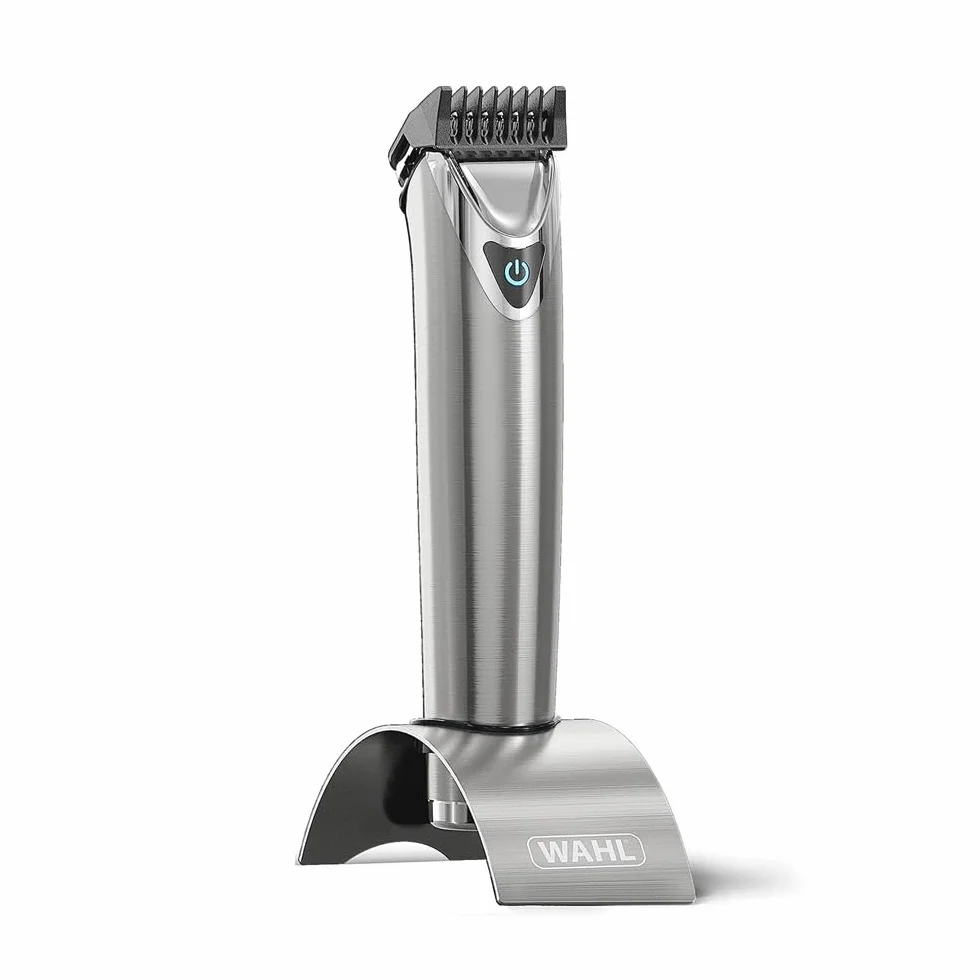 WAHL Washable Stainless Steel Multigroomer, Bart- und Stoppeltrimmer für Männer, Haarschneider für zu Hause, Nasen-Ohren-Trimmer, Herrenpflege-Set, Vollständig Abwaschbar, kabellos