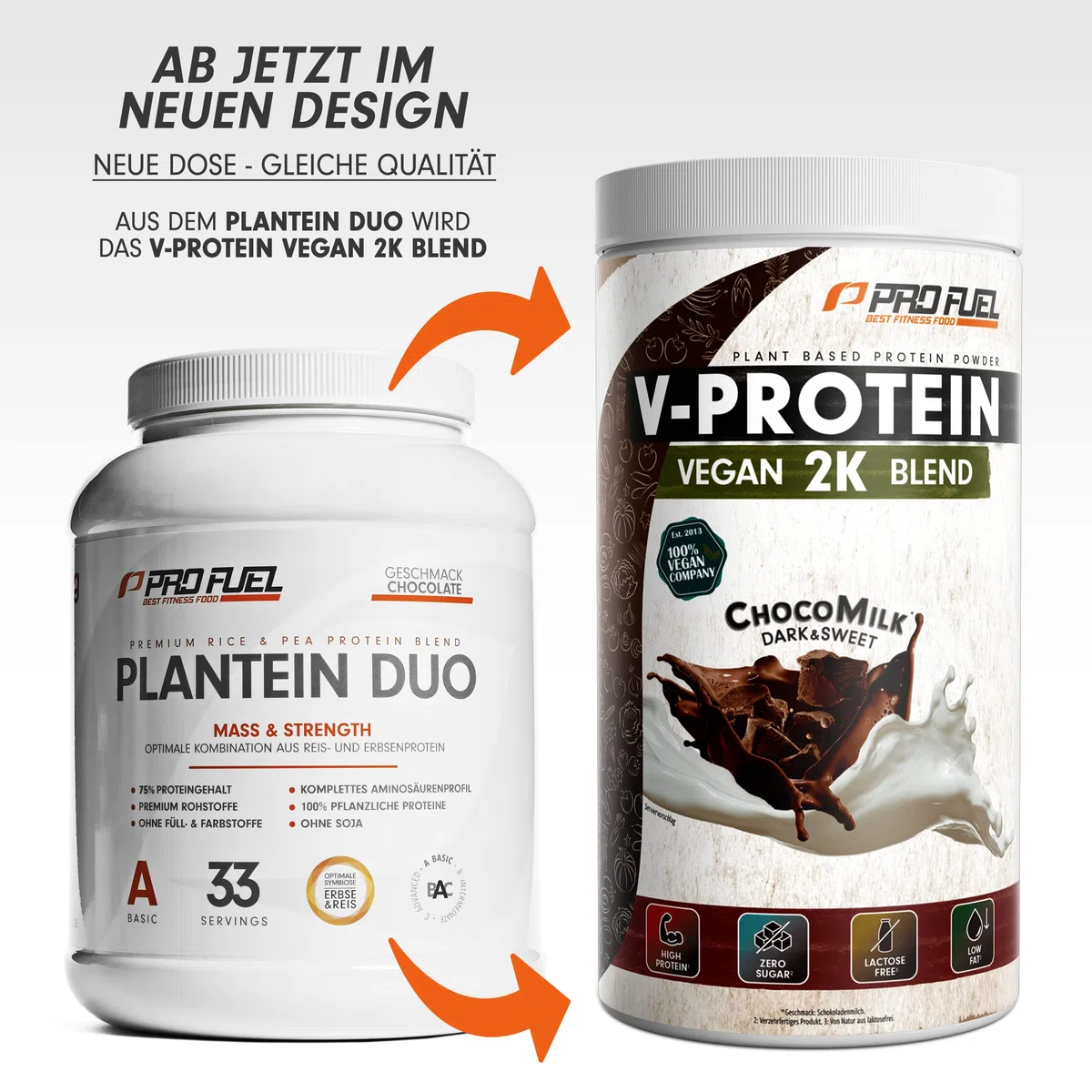 Veganes Proteinpulver Himbeere-Joghurt 1kg - unglaublich lecker & cremig - Vegan Protein 2K Blend ohne Soja - mit hochwertigem Reisprotein + Erbsenprotein - pflanzliches Eiweißpulver mit 76% Protein