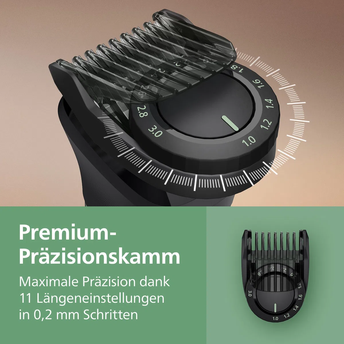 PHILIPS Multigroom Series 9000 All-in-One 19-teiliger Barttrimmer und Haarschneider + OneBlade-Trimmer - Komplettes Pflegeset für Gesicht, Kopf & Körper, 27 Längeneinstellungen (0,2-20 mm), MG9556/15