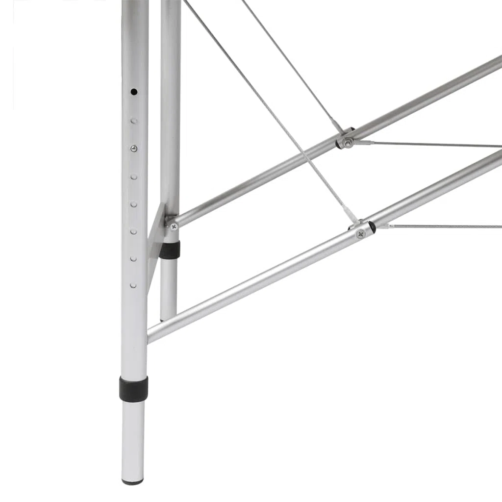 Massageliege klappbar 2-Zonen mit Aluminiumgestell höhenverstellbar tragbar für Massage Shiatsu Reiki Kosmetikliege Cremeweiß 186x68cm