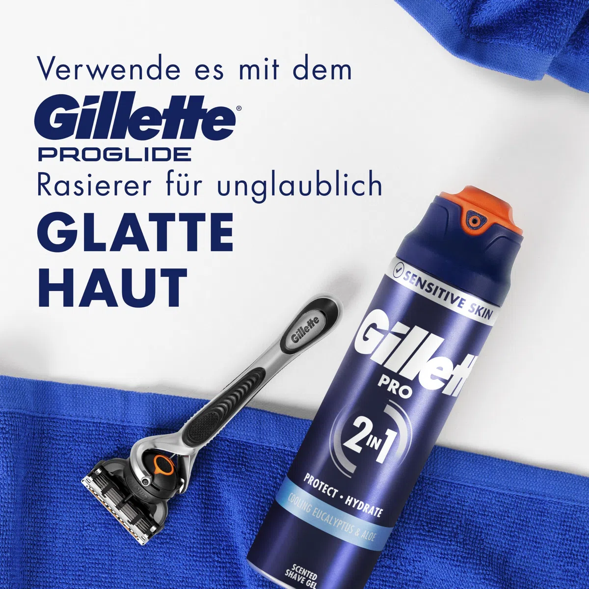 Gillette PRO Rasiergel für Männer — Rasierschaum Kühlt Die Haut, um Sie zu Beruhigen und Spendet Dem Barthaar Feuchtigkeit, Hilft Empfindliche Haut vor Irritationen zu Schützen — 200ml