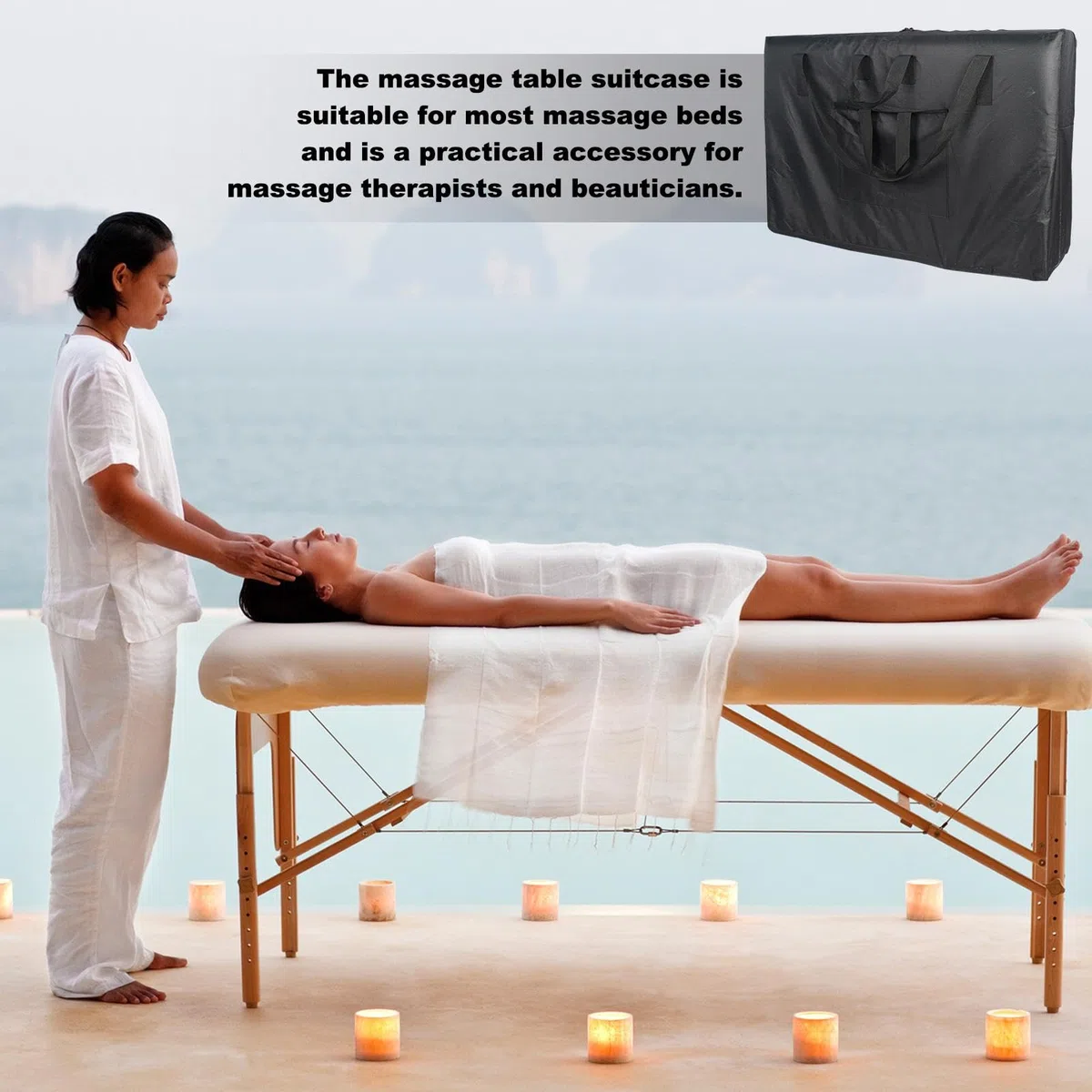 Tragetasche für Massagetisch, Transporttasche für Massagetisch aus 600D-Oxford-Gewebe, langlebige Massage-Tasche | Schutzhülle für Massagetisch mit Rollen für Massagetisch