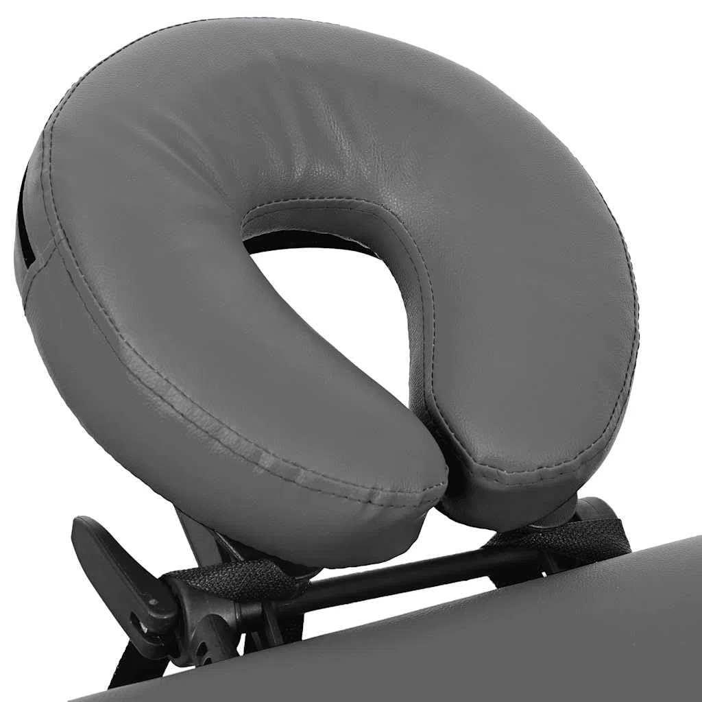 Massagetisch 4 Zonen mit Aluminiumrahmen Anthrazit höhenverstellbar 186×68 cm klappbar, gepolstert, mit Kopfteil, Armauflage und Tragetasche für Praxis, Studio und Wellness