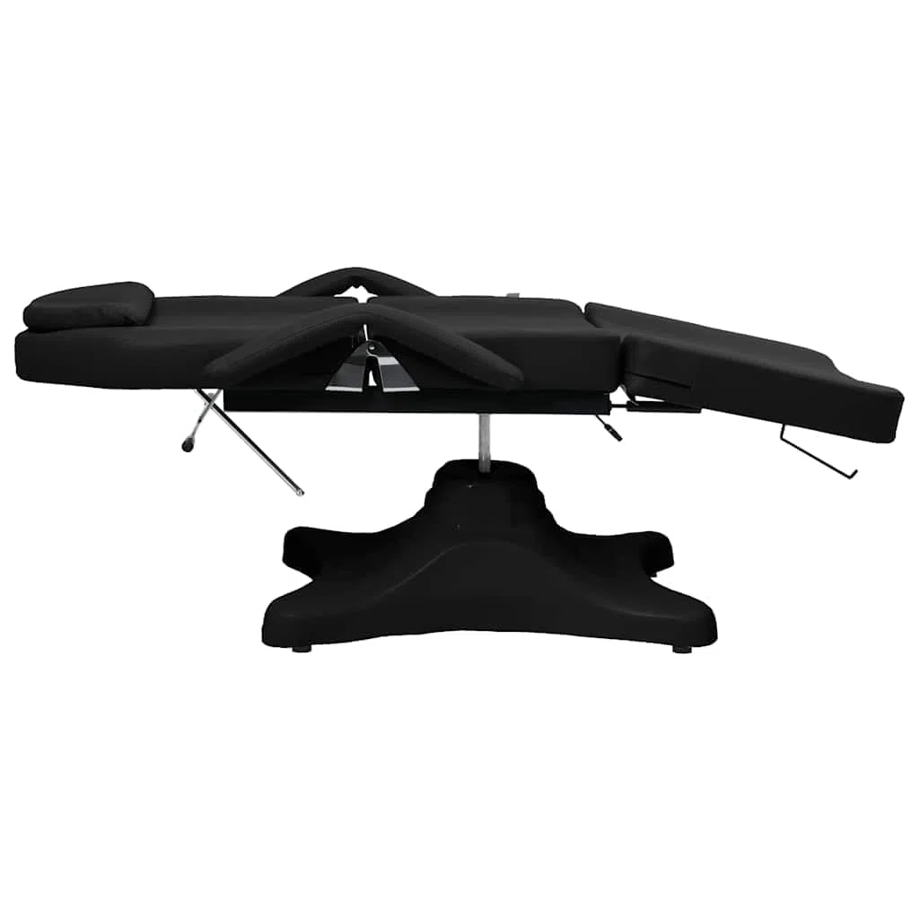 Massagetisch Schwarz 180 x 62 x 86,5 bis 118 cm, höhenverstellbar mit Gasfeder, drehbar 360 Grad, Kosmetikliege für Salon, Spa, Tattoo, Praxis und Wellness