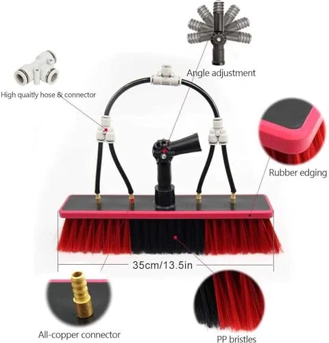 So Panel-Reinigungsbürsten-Set mit rotierendem Kopf, Fenster- und Haushaltsreiniger, effiziente Wasserversorgung für Photovoltaik-Panels