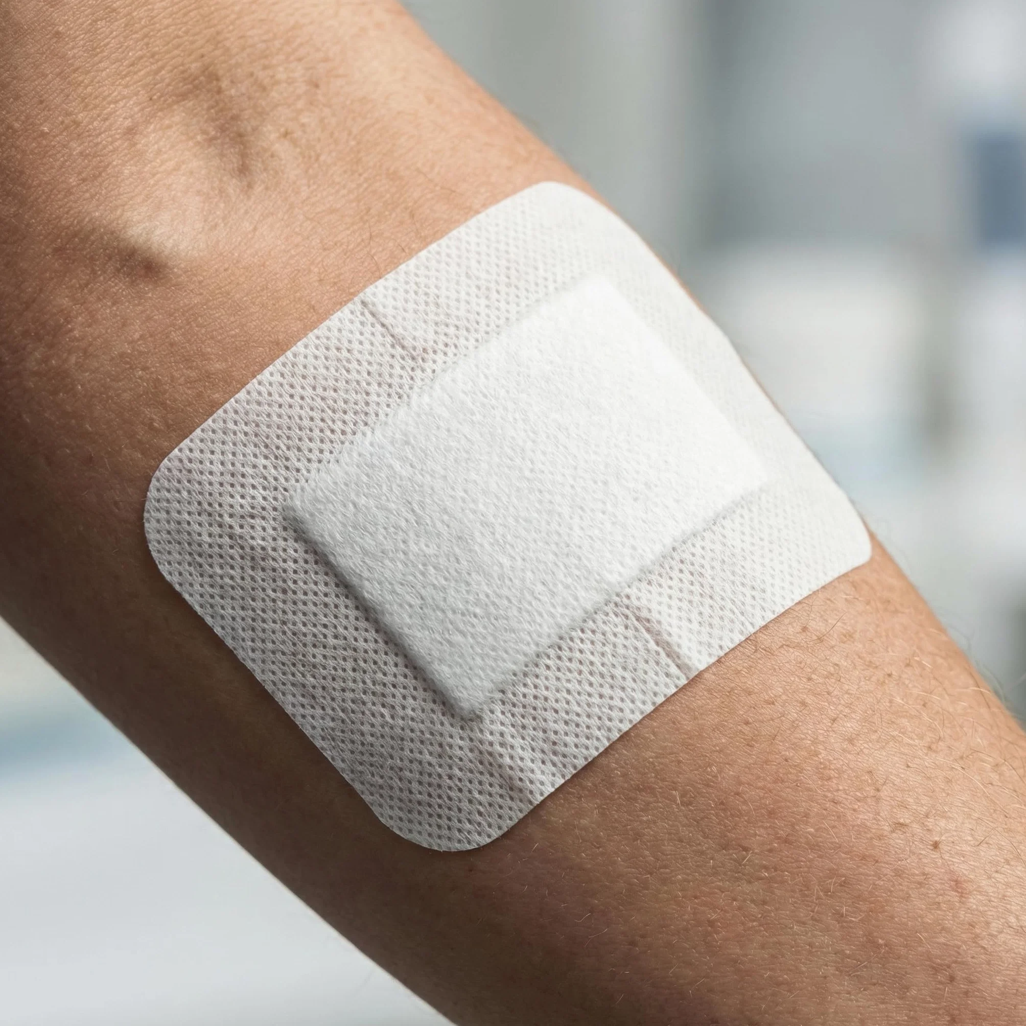 KMINA Wundverband steril 6 x 7 cm, hypoallergenes Wundpflaster (1600 Stk) | Vliesstoff TNT mit zentralem Saugkissen, Latexfrei, Für empfindliche Haut, 32 Schachteln à 50, Klinischer Bedarf