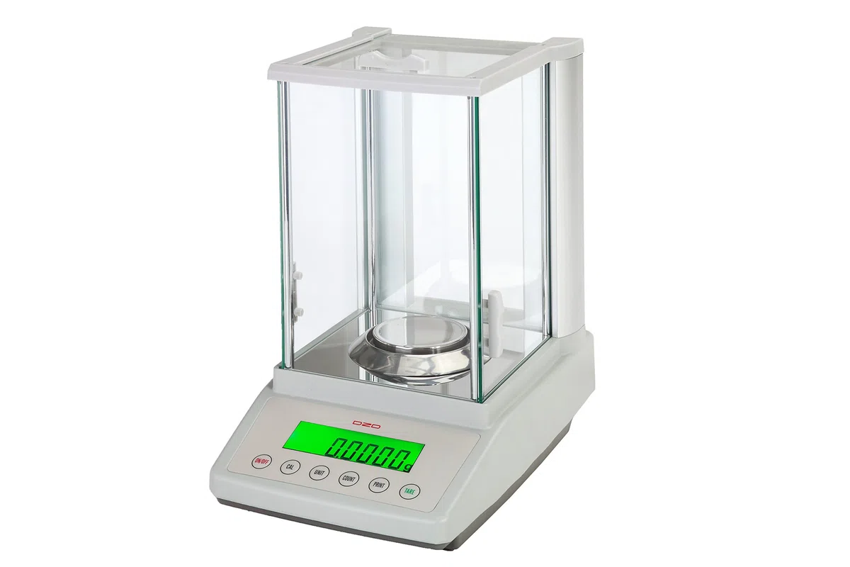 DZD DF124 Analysenwaage 0,0001g bis 120g mit Kraftkompensationssensor, Laborwaage