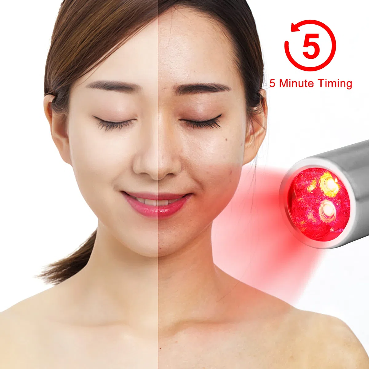 VAYALT Infrarot Handgerät Therapie Taschenlampe, Therapy Lindert Knie Gelenk Muskelschmerzen Rotlicht Therapiegerät Lamp für Gesicht und Körper,630/660/850nm Wellenlänge LED Rotlicht Wärmelampe