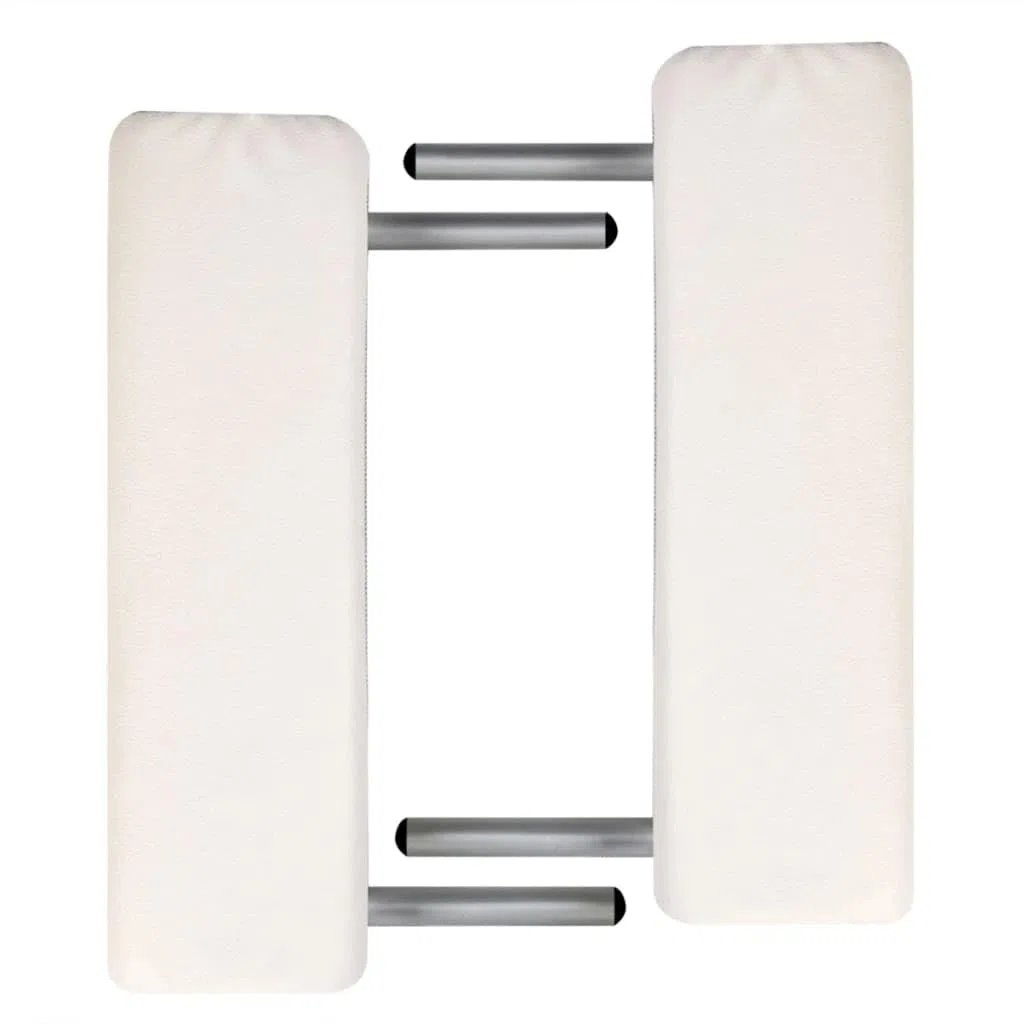 Massageliege klappbar 2-Zonen mit Aluminiumgestell höhenverstellbar tragbar für Massage Shiatsu Reiki Kosmetikliege Cremeweiß 186x68cm