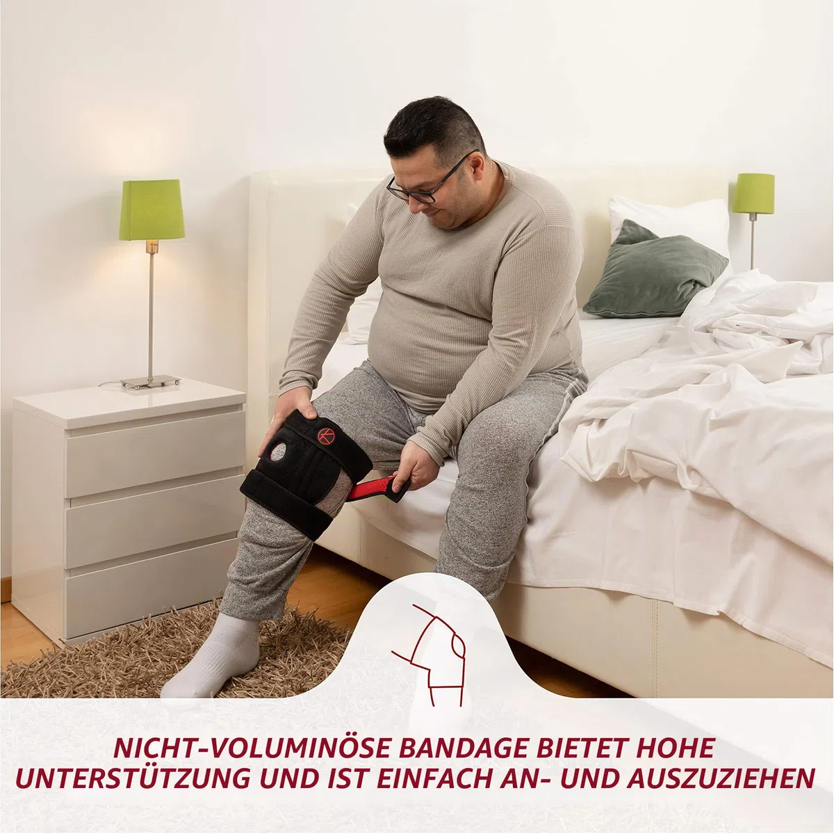 KARM Kniebandage XXXXL 5XL 6XL für Männer & Damen - Kniebandage Dicke Oberschenkel Extra Weit Übergewichtige Große Größe Übergröße Beine Meniskus Arthrose - Knee Support Brace (4XL/5XL/6XL Schwarz)