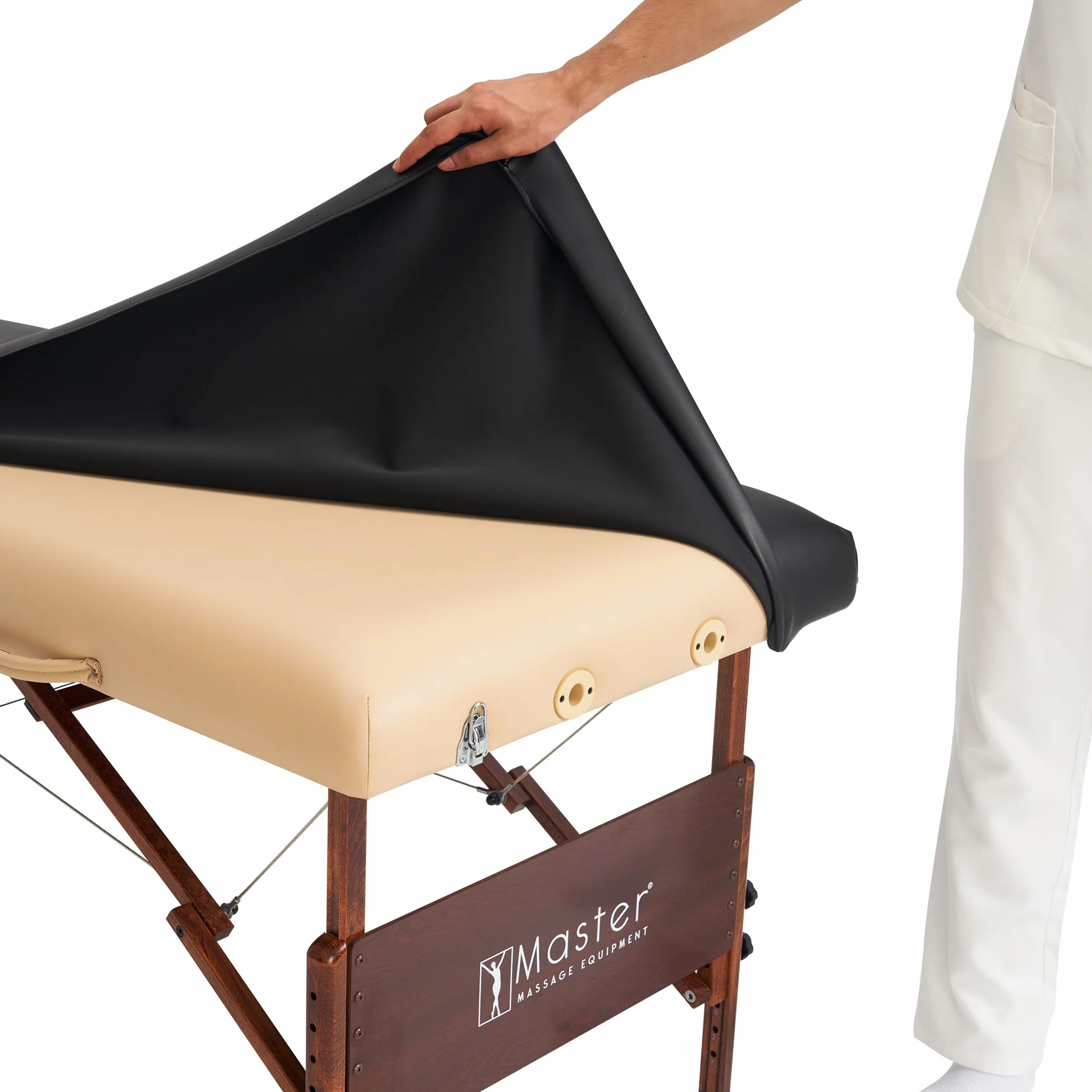 Master Massage Abwischbarer Schutzbezug Uberzuge aus PU Leder für Olreiche Massageliege-Sahne