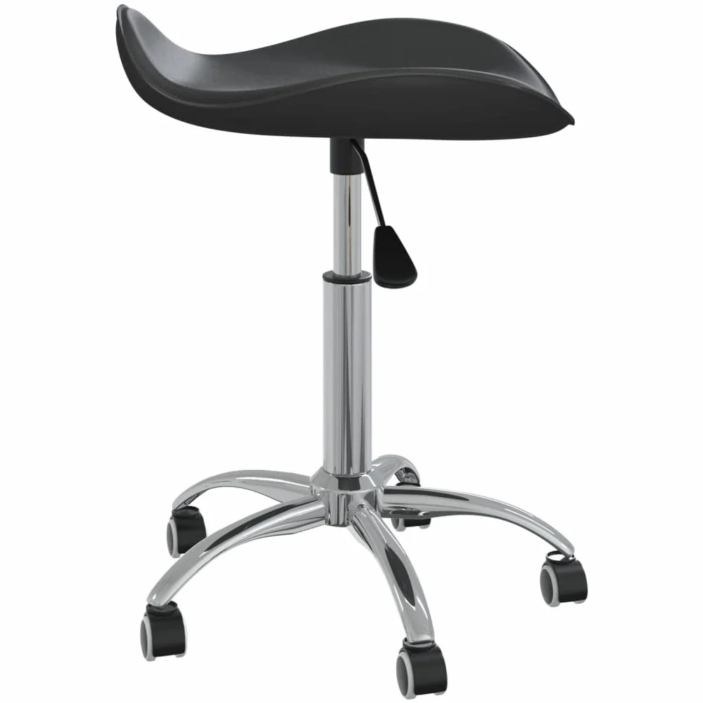 vidaXL Friseur Rollhocker Drehbar Höhenverstellbar Arbeitshocker Friseurhocker Drehhocker Praxishocker Kosmetikhocker Schwarz Kunstleder