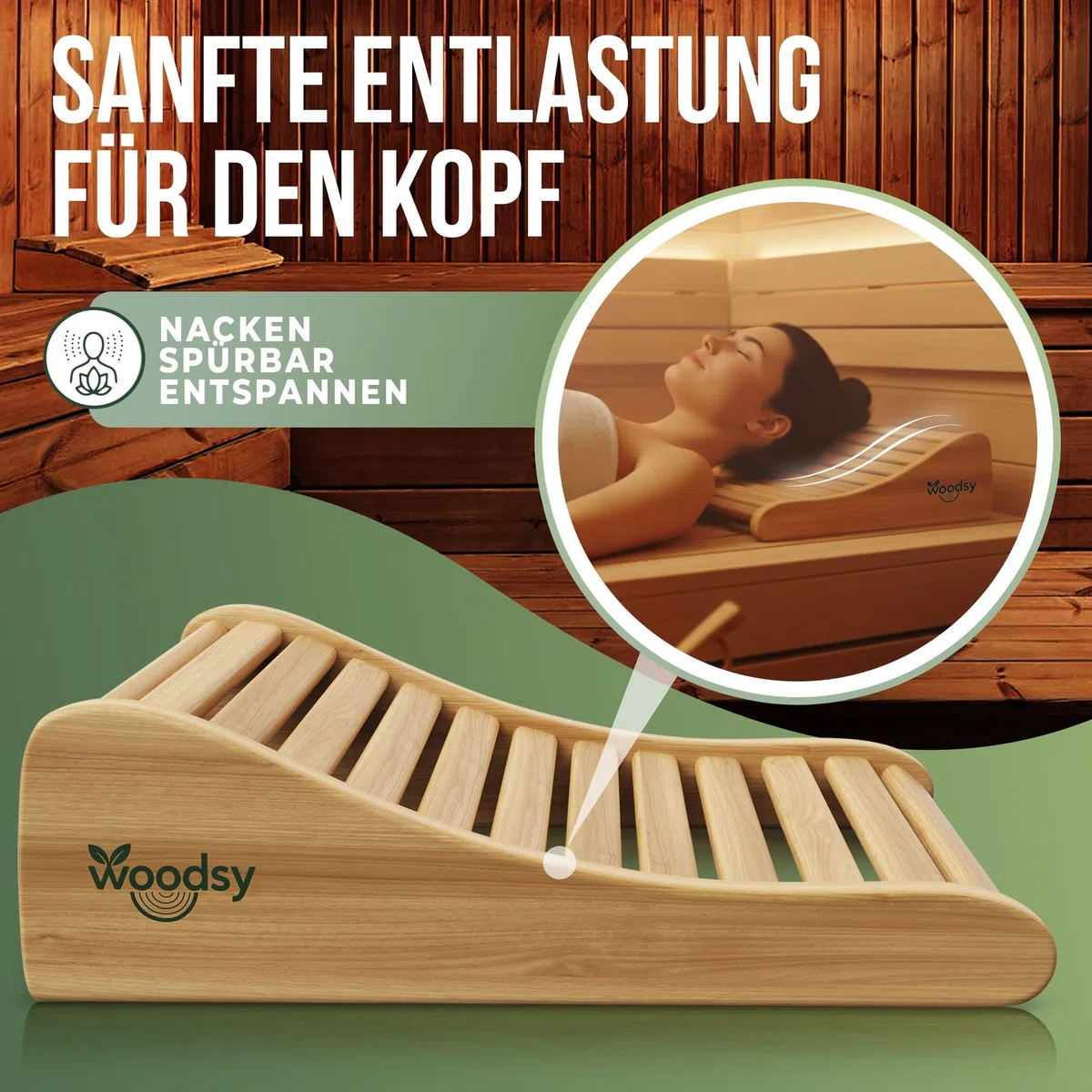 ART COLOR Woodsy Saunakopfstütze aus Holz – Ergonomisches Sauna Zubehör für entspanntes Liegen – Hochwertiges Saunazubehör für maximale Erholung (2X Kopfstütze)