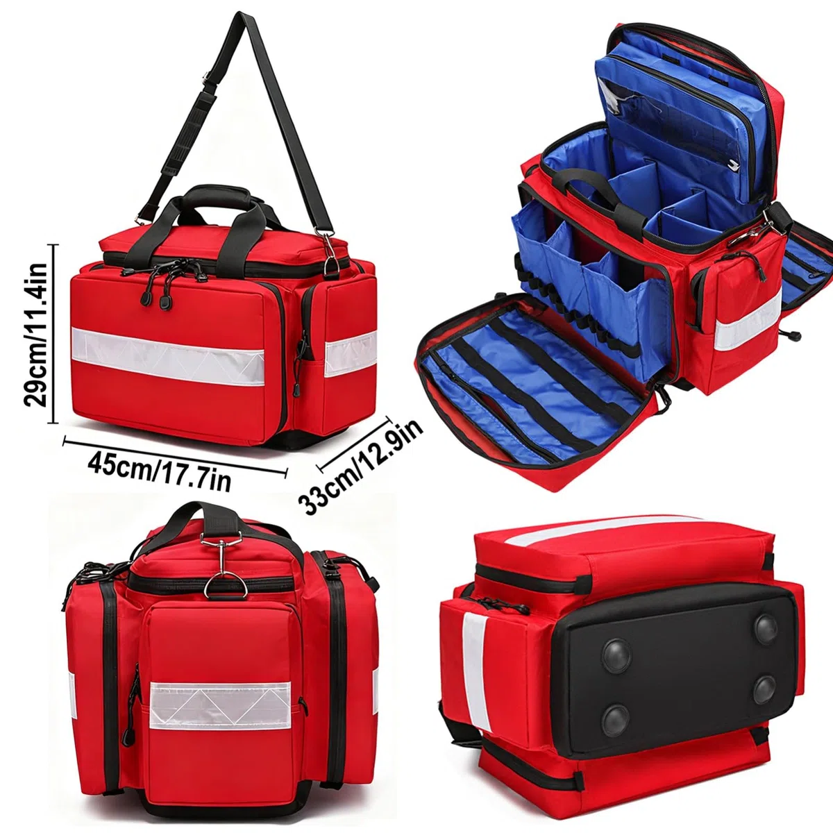 Cubstone Erste Hilfe Tasche Leer,Groß Notfalltasche für Krankenschwester,Häusliche Pflege Medikamenten Tasche,Arzttasche Hausapotheke für Medizinflasche,Vitamine,Medizinisches Zubehör(Navy Blue)