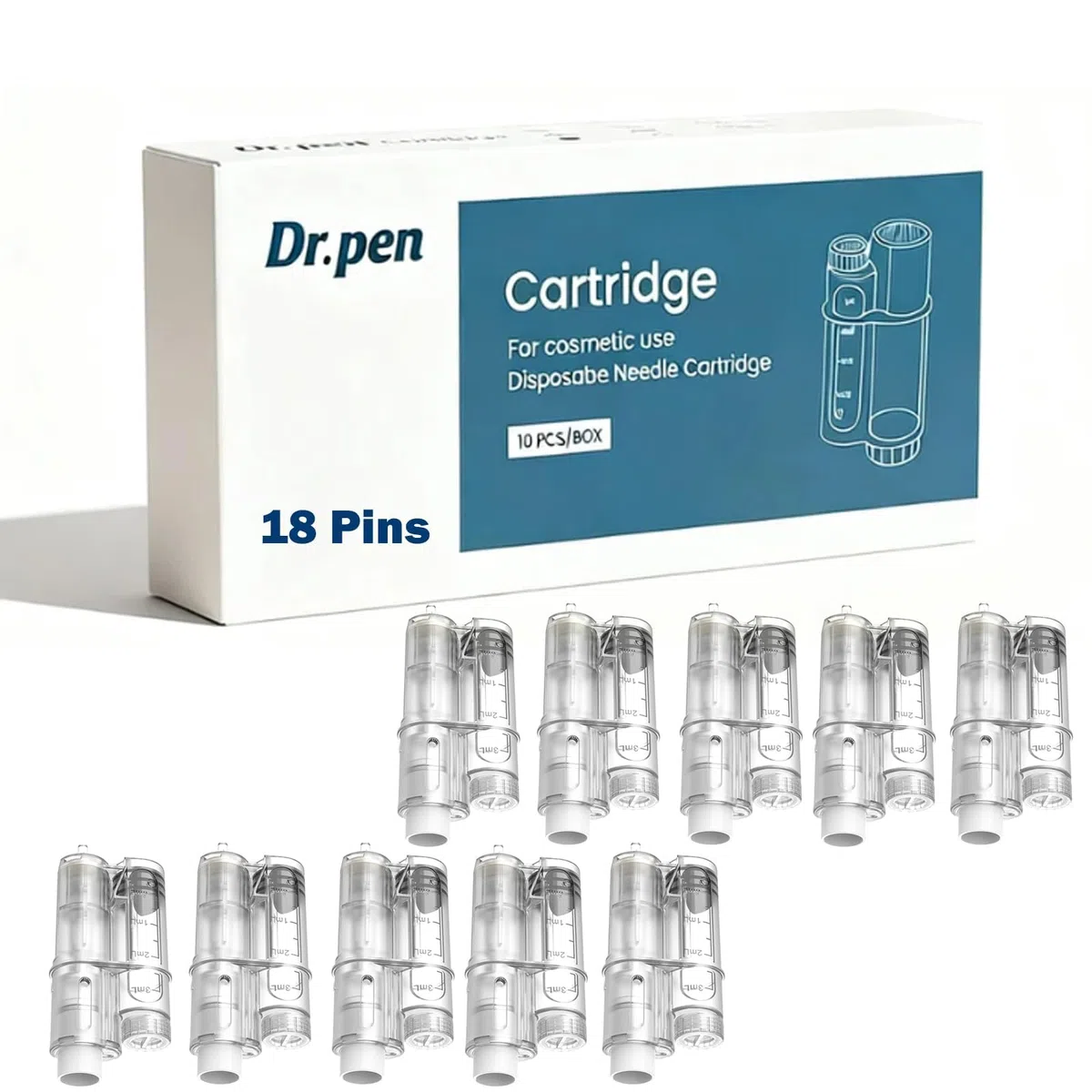 Dr. pen H6 Ersatzpatronen: 10 Stück 18 Pins, Profi Authentische Ersatzkartuschen fit Dr. pen H6