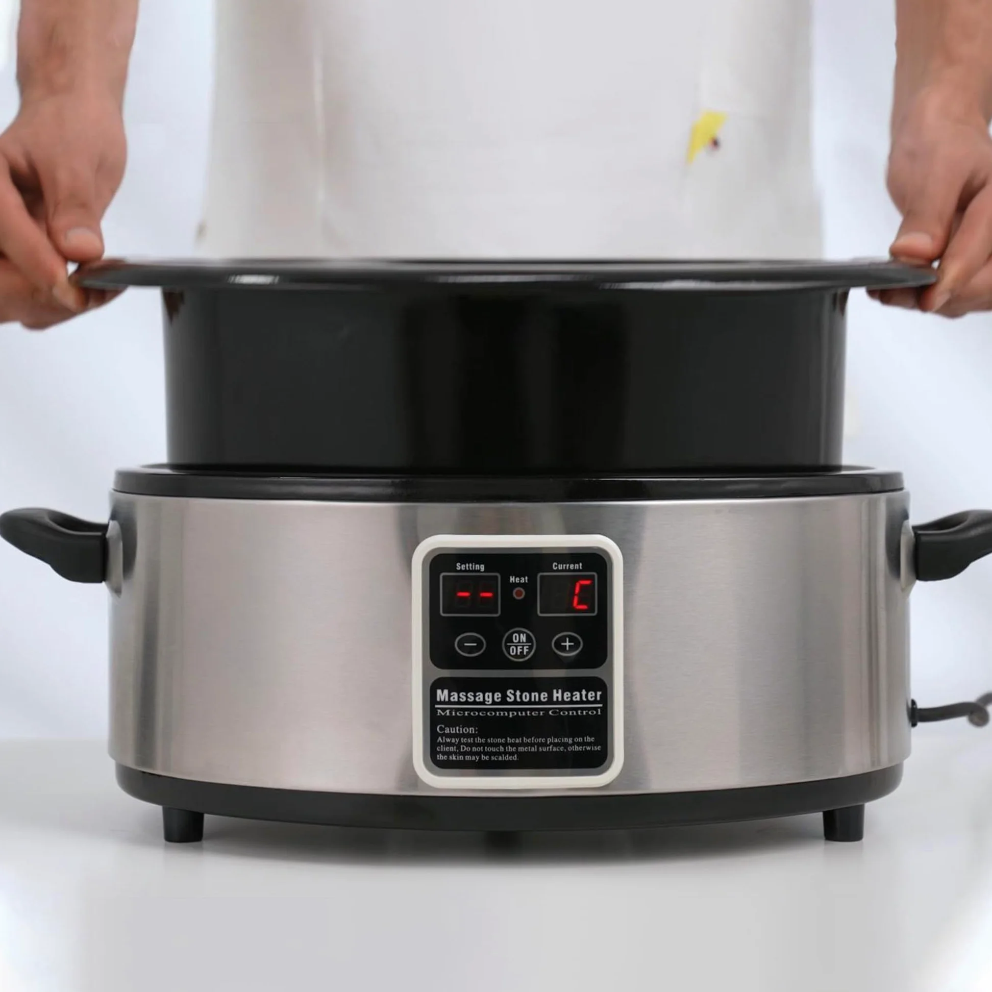 Master Massage Hot Stone Wärmegerät mit digitaler Kontrolleinheit und Temperaturanzeige inkl. Schäpfkelle 6 Liter