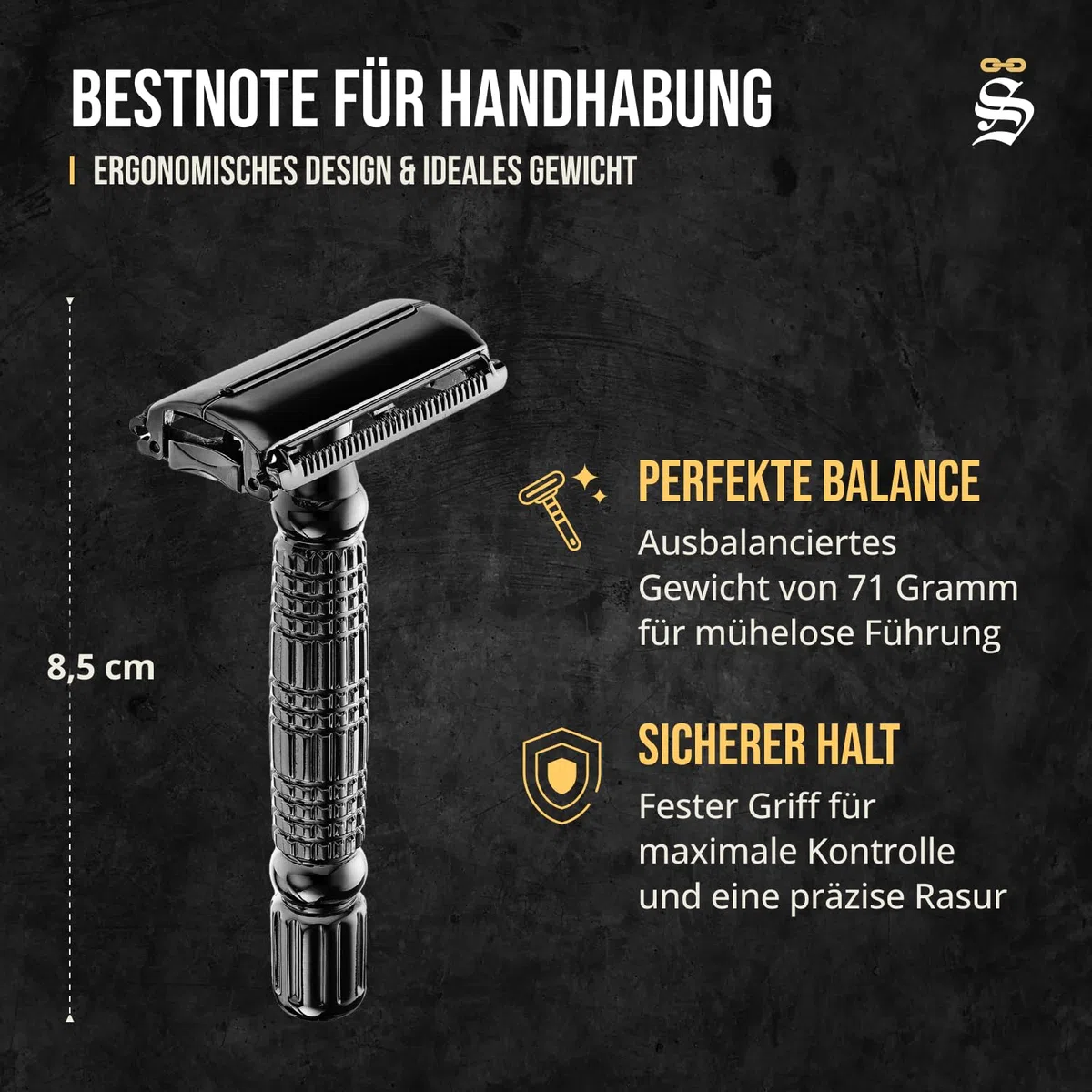 Störtebekker® Premium Rasierhobel Herren Hamburg - Rasierset mit 10 Rasierklingen & Leder-Etui - Nassrasierer Herren inkl. Reise-Etui mit Spiegel - *TESTSIEGER* Stiftung Warentest (12/2024)