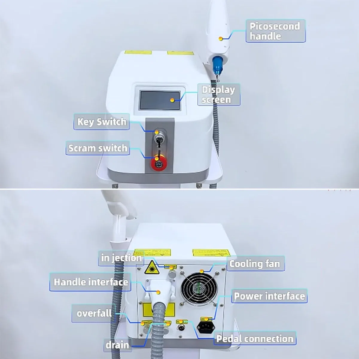 Professionelles Laser Tattoo Entfernung, Laser Maschine, Tattoo Entfernungsgerät, Augenbrauen Tattoo, Lippentattoo, Augenentfernung, Pigmentflecken entfernen, Kühlsystem