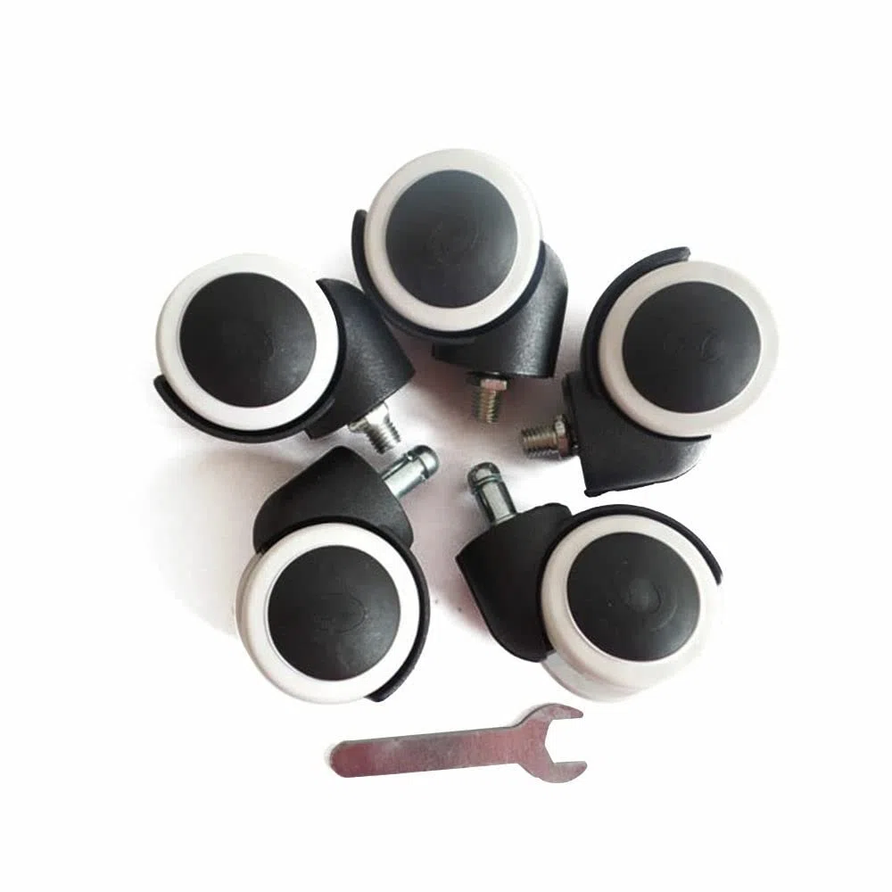 PU-Drehstuhl für den Salon, 360° Rollstuhl, Sitz, Home Office Bar, Massagehocker, Leder, Hauptstuhl, Sitz, 44–57 cm, höhenverstellbar, Schwarz