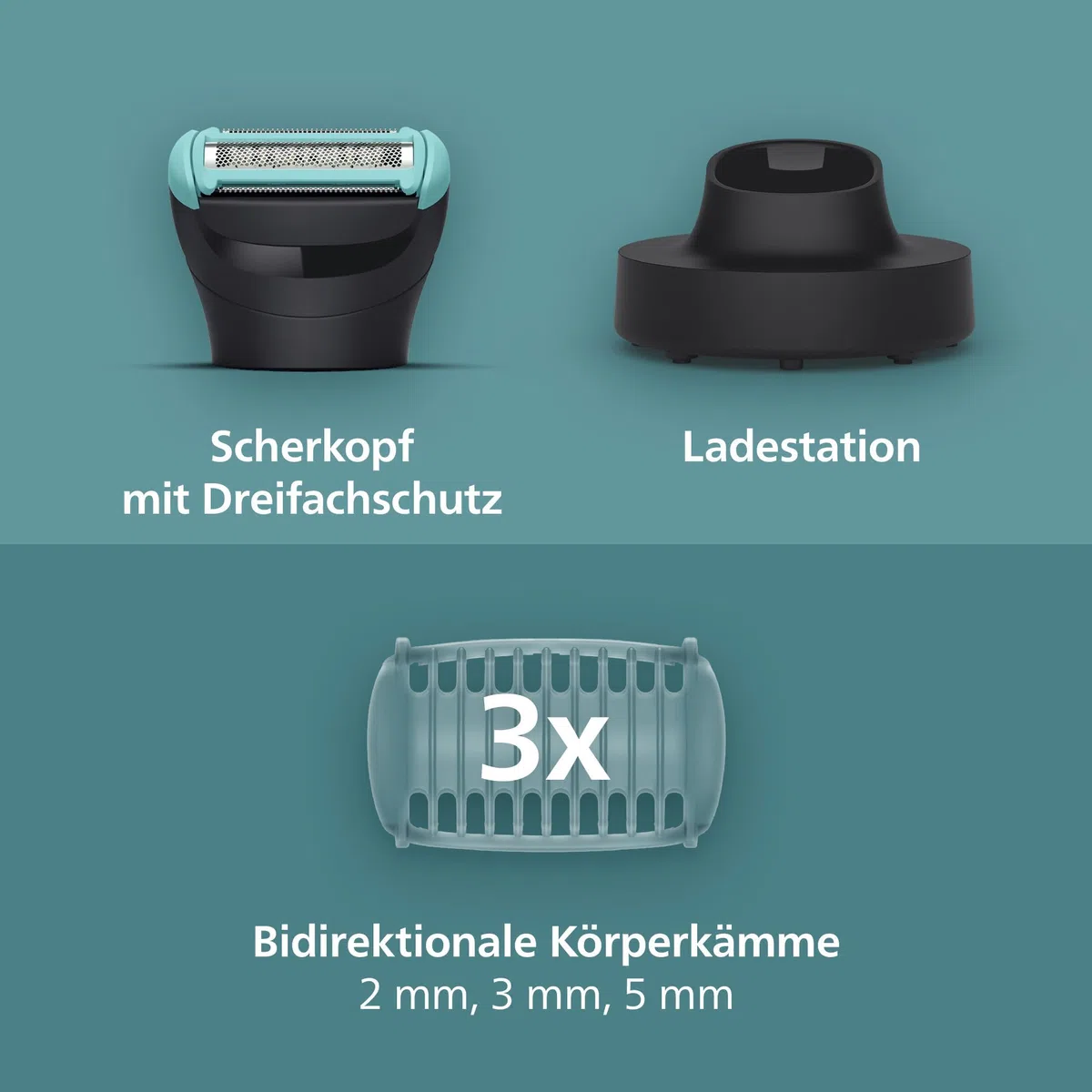 Philips Bodygroom Series 5000 – Trimmer für Männer mit Rasiersystem mit Dreifachschutz, auch zur Nutzung im Intimbereich, 100% duschfest, 100 Min. Laufzeit, Modell BG5485/30