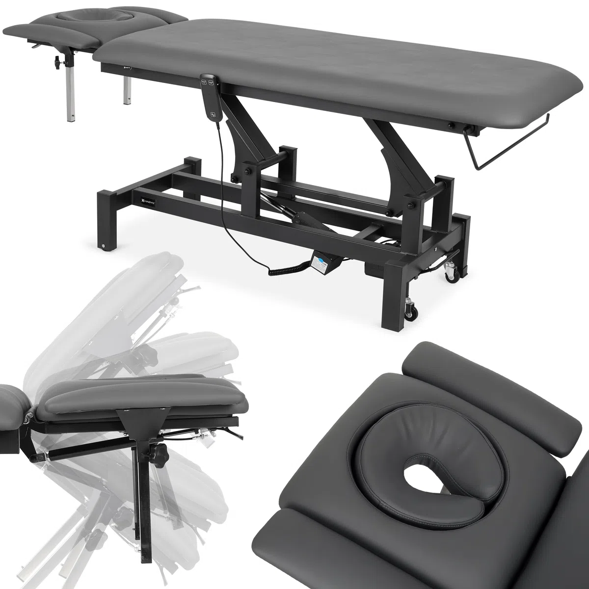Massageliege Elektrisch mit 4-Segmente, Elektrische Massageliege Höhenverstellbar 192 x 68cm, Kosmetikliege Elektrisch bis zu 200 kg, Massagebank für Therapieliege mit Fernbedienung, Fortis 2 Ergo