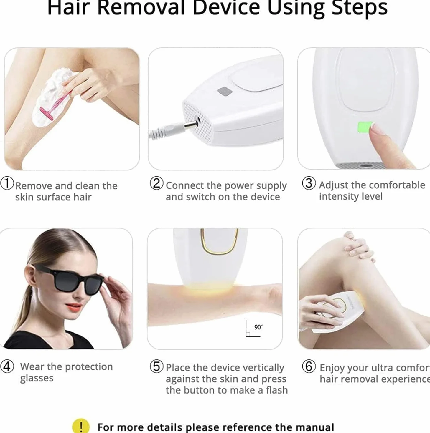 5minskin At-Home Laser Haarentfernung Handgerät, 5minskin Laser Haarentfernung, Licht Haarentfernung Geräte, Laser Haarentfernung Geräte für Frauen Männer (Schwarz)