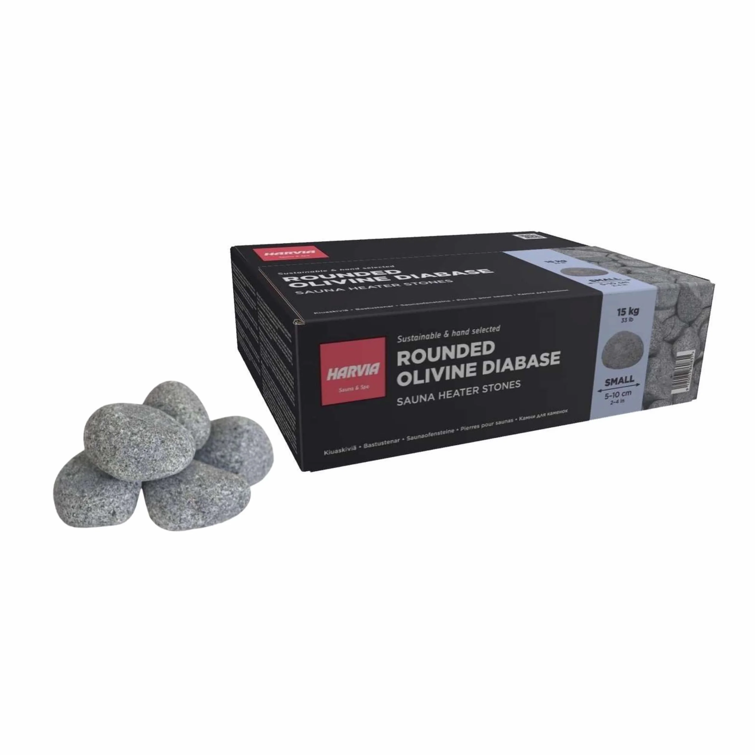 Sentiotec Saunasteine 15 kg rund für Saunaofen Finnische Saunasteine 5-10 cm