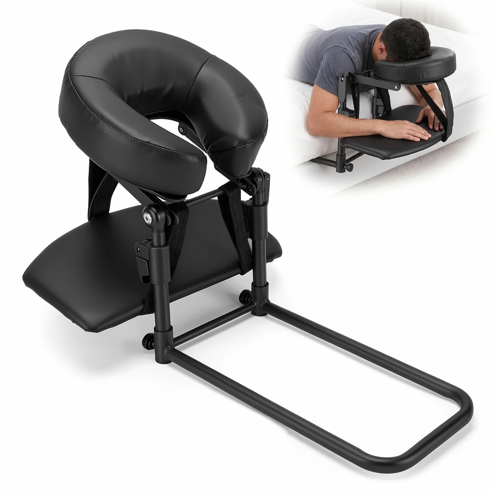 VINGVO Massage Kopfstütze Für Bett,Verstellbares Kopfstütze Massage Bett Mit Armlehne,Betts Massages Kopfteil U-Förmiges Kissen Für Schönheitsbett Universal Für Salon Spa Zuhause