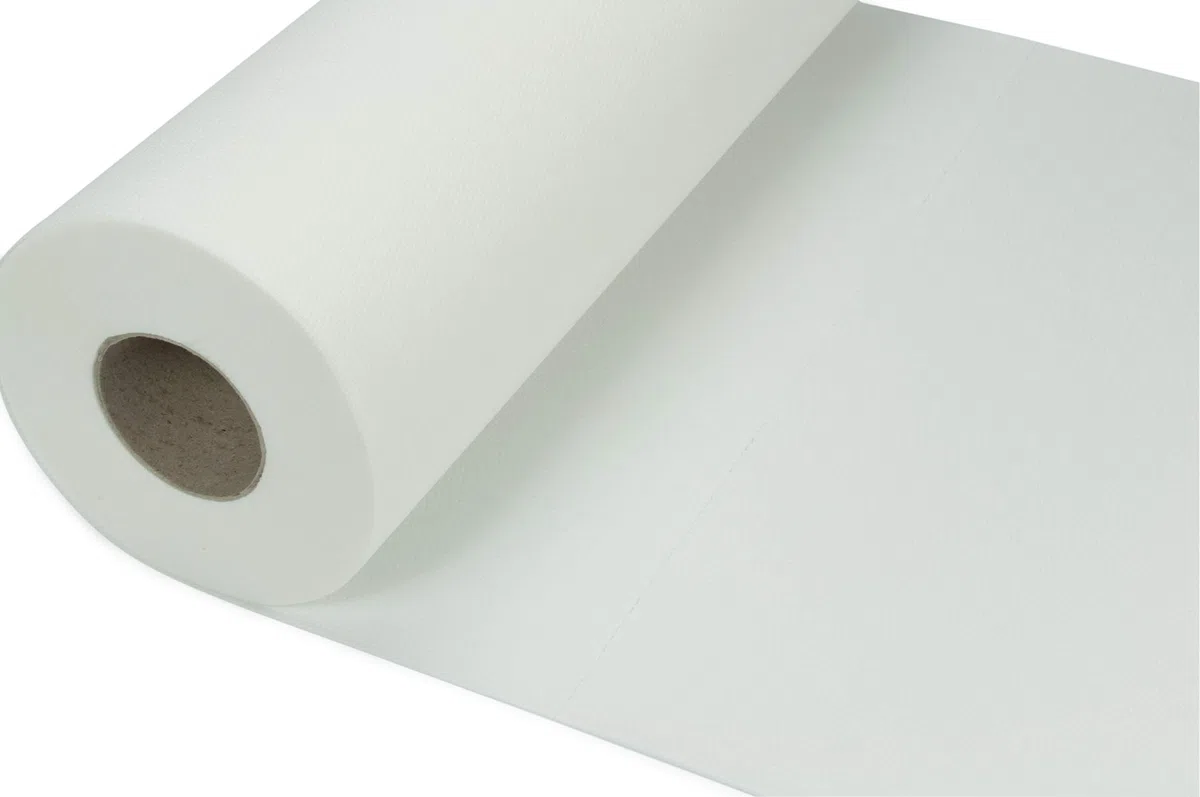 Ärztekrepp 2-lagig | 9 Rollen | Größe 59cm x 50m | hochwertig weiße Liegenabdeckung | doppelschichtige perforierte Papierrolle | Ideal für Krankenhäuser, Praxen, Tattoostudios uvm.