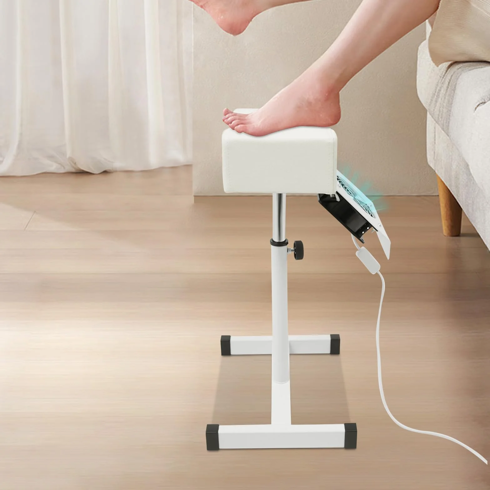 Pediküre-Sessel, Pediküre, Nagelstuhl, Massagesessel, Spa, für die Füße, verstellbar, mit Ventilator, Staubentfernung (weiß)