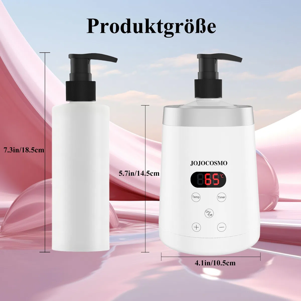 Massageöl-Wärmer,Massageölwärmer mit zwei Ölflaschenspender, stufenloser Erwärmer von 0 bis 65 °C,Lotion Flaschenwärmer Spenderheizung, for Salon, Haushalt Massageöl Flaschenwärmer,Weiß