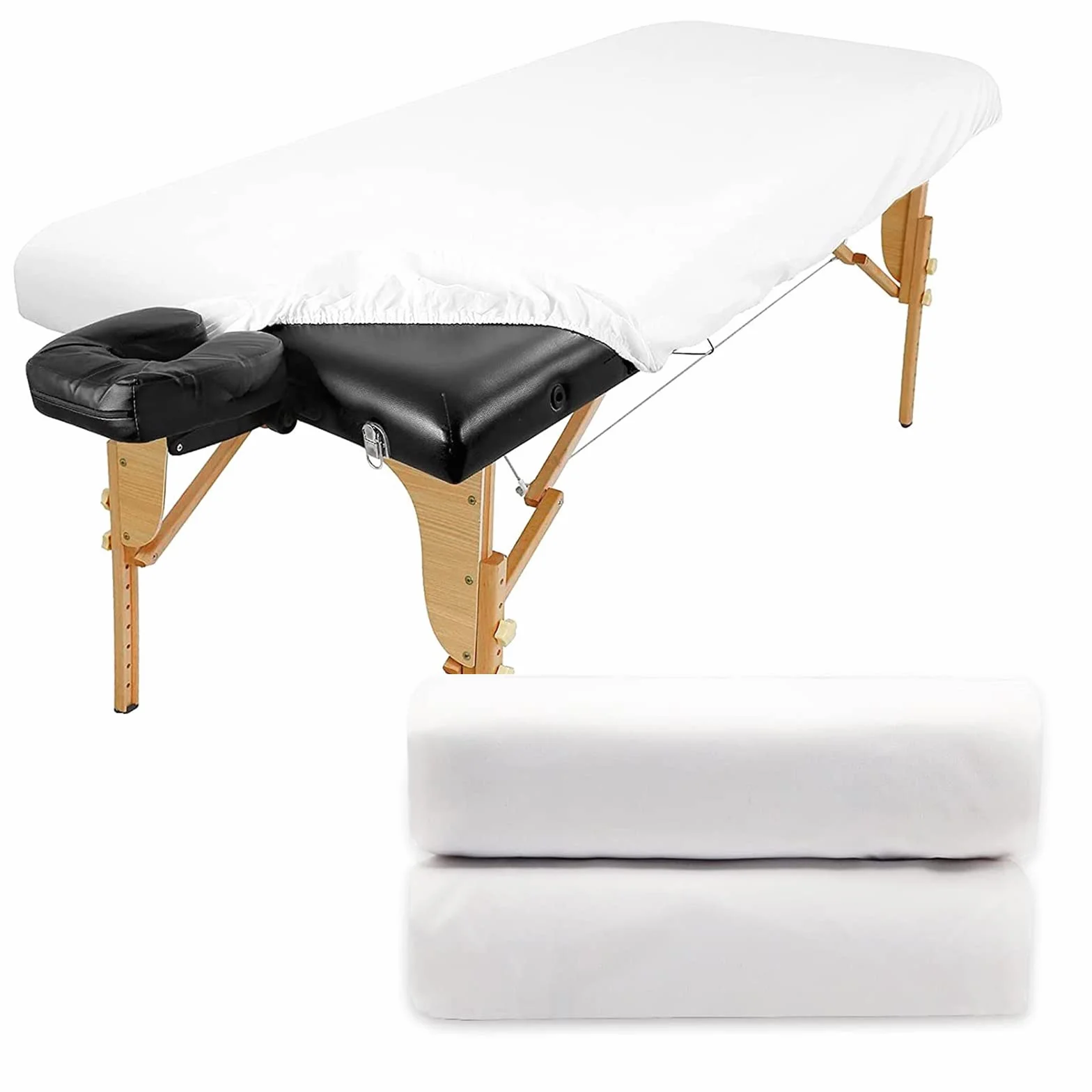 2pcs Spannbezug für Massageliege Ölresistent, 80 x 190cm Wasserdicht Bezug für Massageliege Waschbar Massageliege Bezug für Kosmetik-Tische und Therapie-Bänke