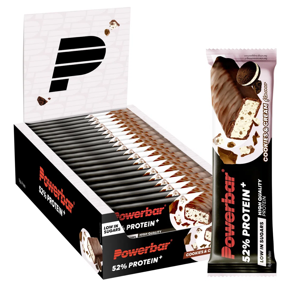 Powerbar - 52% Protein Plus - Cookies&Cream - 20x50g - High Protein Low Sugar Riegel