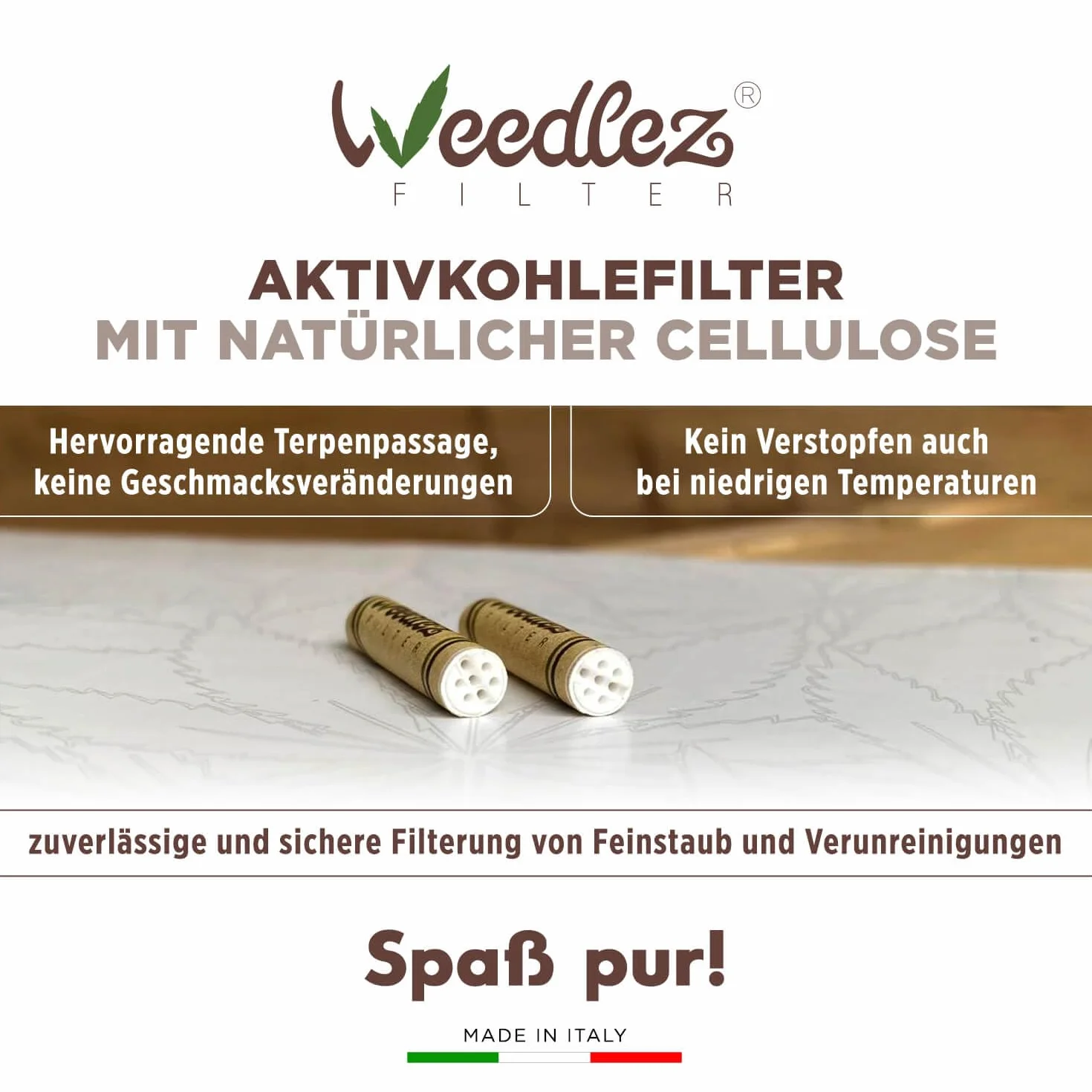 Mister Canapa | Aktivkohle- und Zellulosefilter | Durchmesser 6 mm | Packung mit 250 Stück