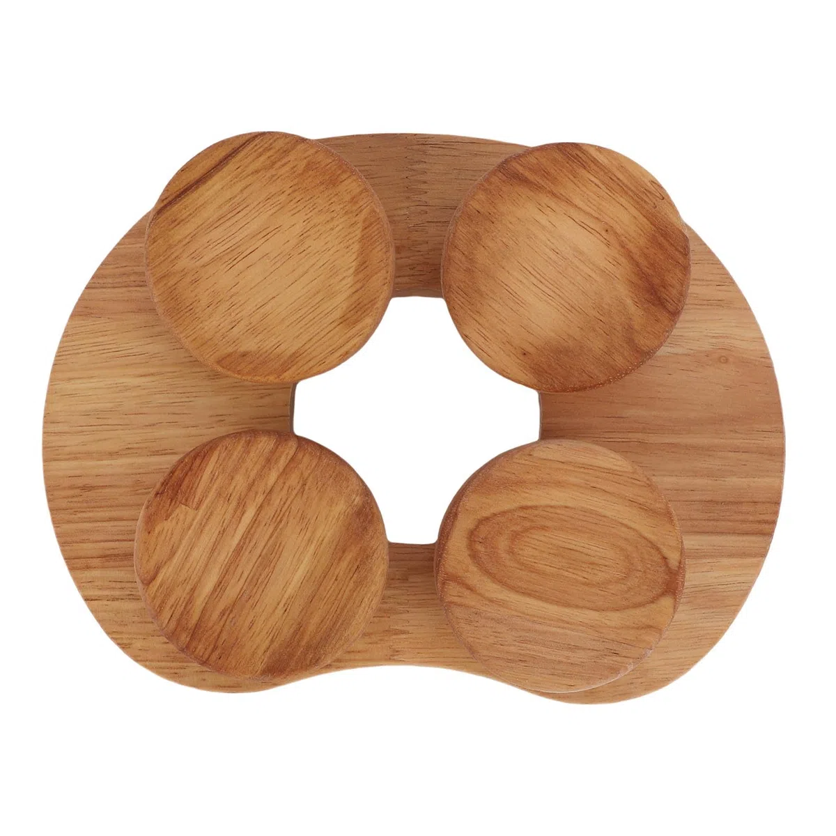 Sauna-Kopfstützen-Nackenkissen aus Holz, Drehbare Scheibe aus Eichenholz, Ergonomisches Universalrad mit 4 Konkaven Oberflächen, Ideal Zum Entspannen, 6,69 X 9,06 Zoll