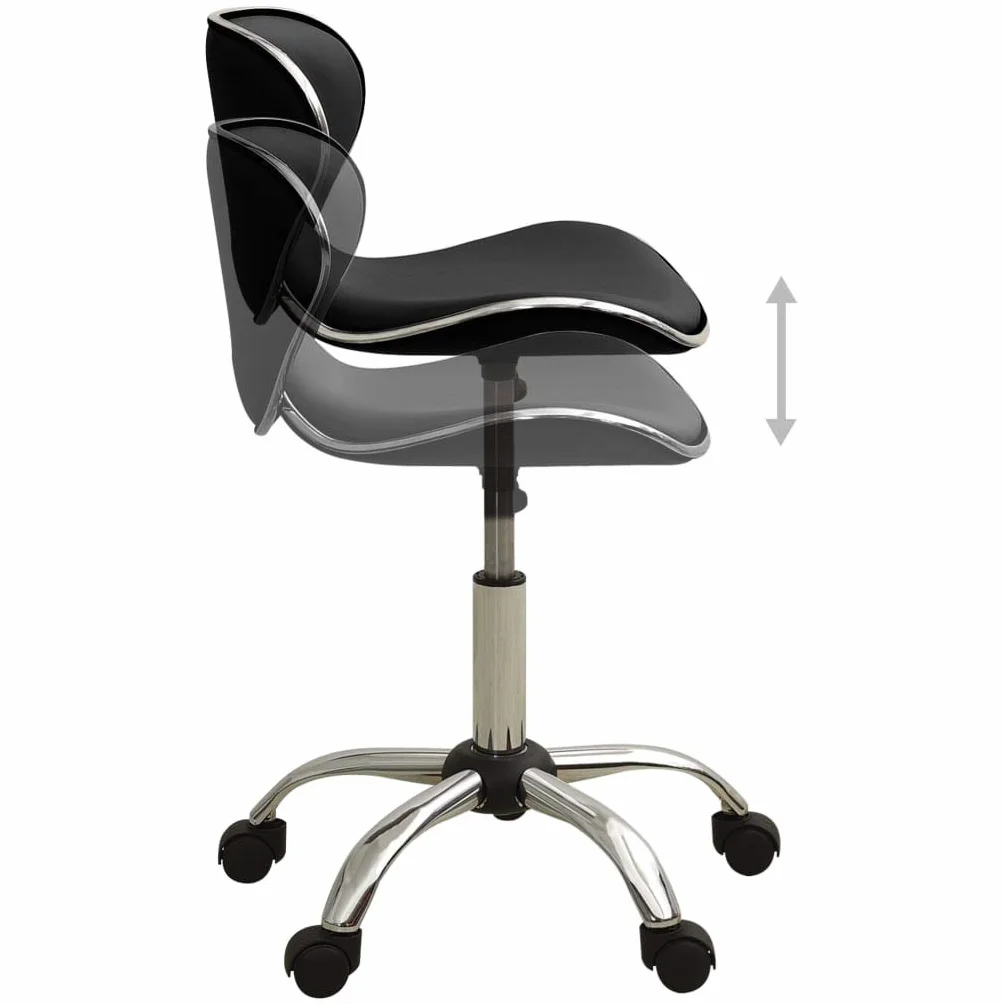 vidaXL Friseur Rollhocker Höhenverstellbar Drehbar Arbeitshocker Friseurhocker Drehhocker Praxishocker Kosmetikhocker Schwarz Kunstleder