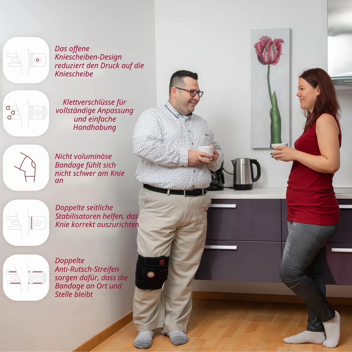 KARM Kniebandage XXXXL 5XL 6XL für Männer & Damen - Kniebandage Dicke Oberschenkel Extra Weit Übergewichtige Große Größe Übergröße Beine Meniskus Arthrose - Knee Support Brace (4XL/5XL/6XL Schwarz)