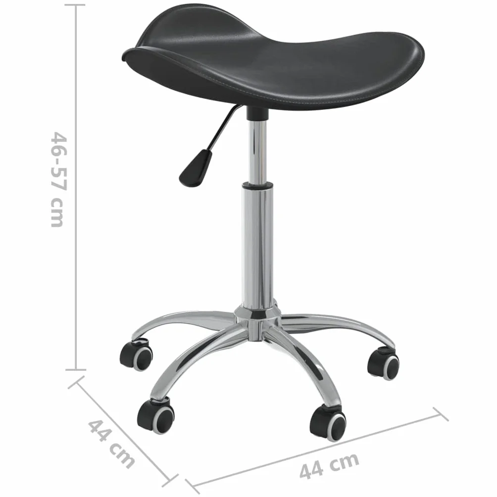 vidaXL Friseur Rollhocker Drehbar Höhenverstellbar Arbeitshocker Friseurhocker Drehhocker Praxishocker Kosmetikhocker Schwarz Kunstleder