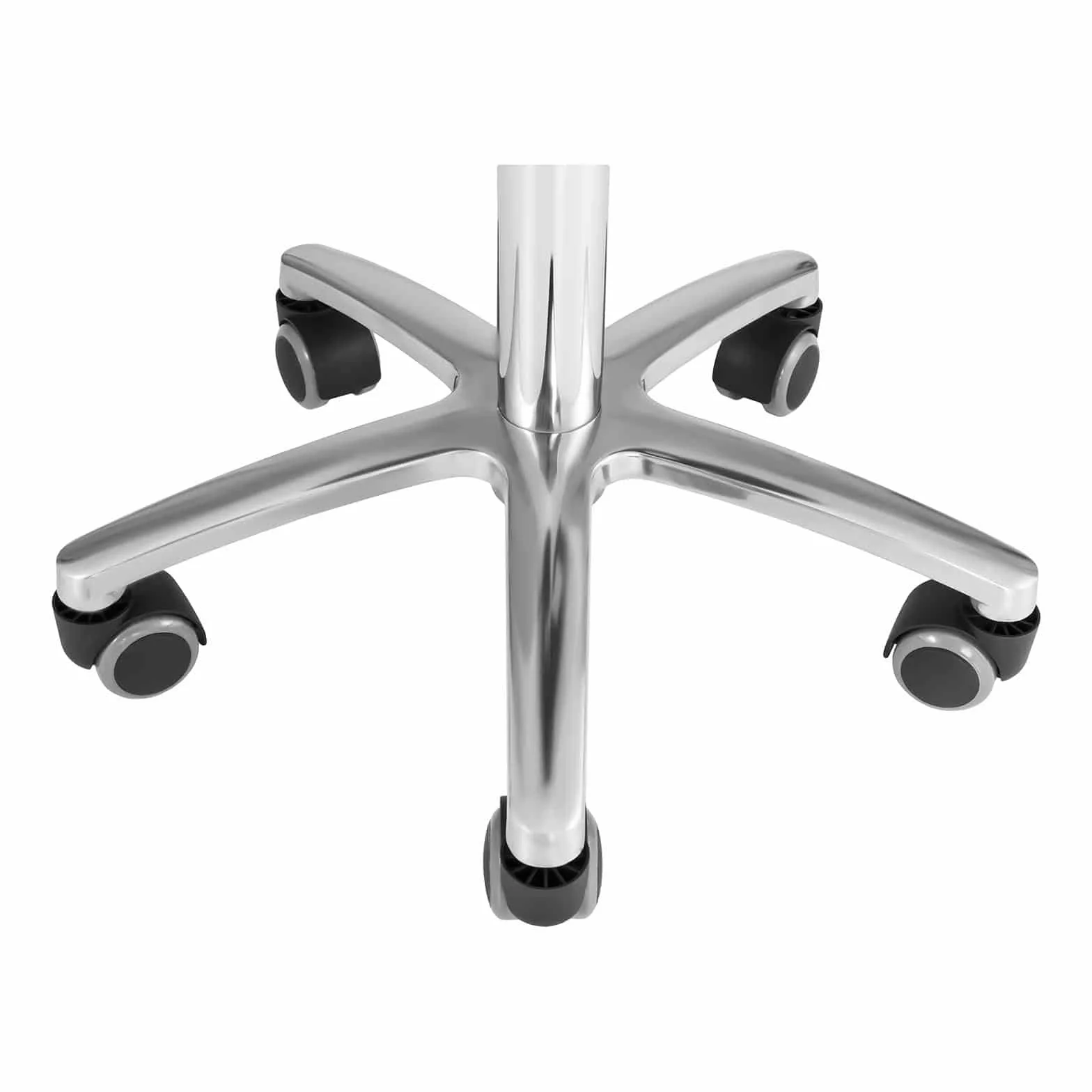 Physa Terni Black Arbeitsstuhl mit Rückenlehne Drehstuhl mit Rollen (Höhenverstellbar 46–60 cm, Stahlgestell, Eco-Leder) Schwarz