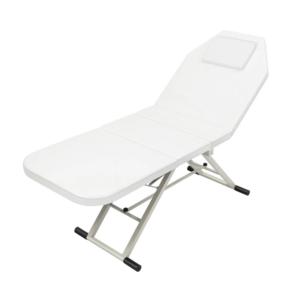 Massageliege 3 Zonen, Massagetisch, Massageliege Klappbar, HöHenverstellbare Aluminium Massageliege, Massagebett Tragbar Inkl. ZubehöR, Alu-KopfstüTze, Armlehne Und Tragetasche - Weiß