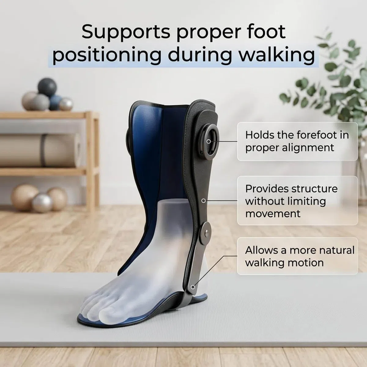 Fußheberorthese Orthese für Herren Damen,Drop Foot Brace Knöchelstütze Fußstütze Unterstützung, Knöchelorthese Unterstützung Mit Bequemem Aufblasbarem A irbag Für Damen, Herren, Walking, Training