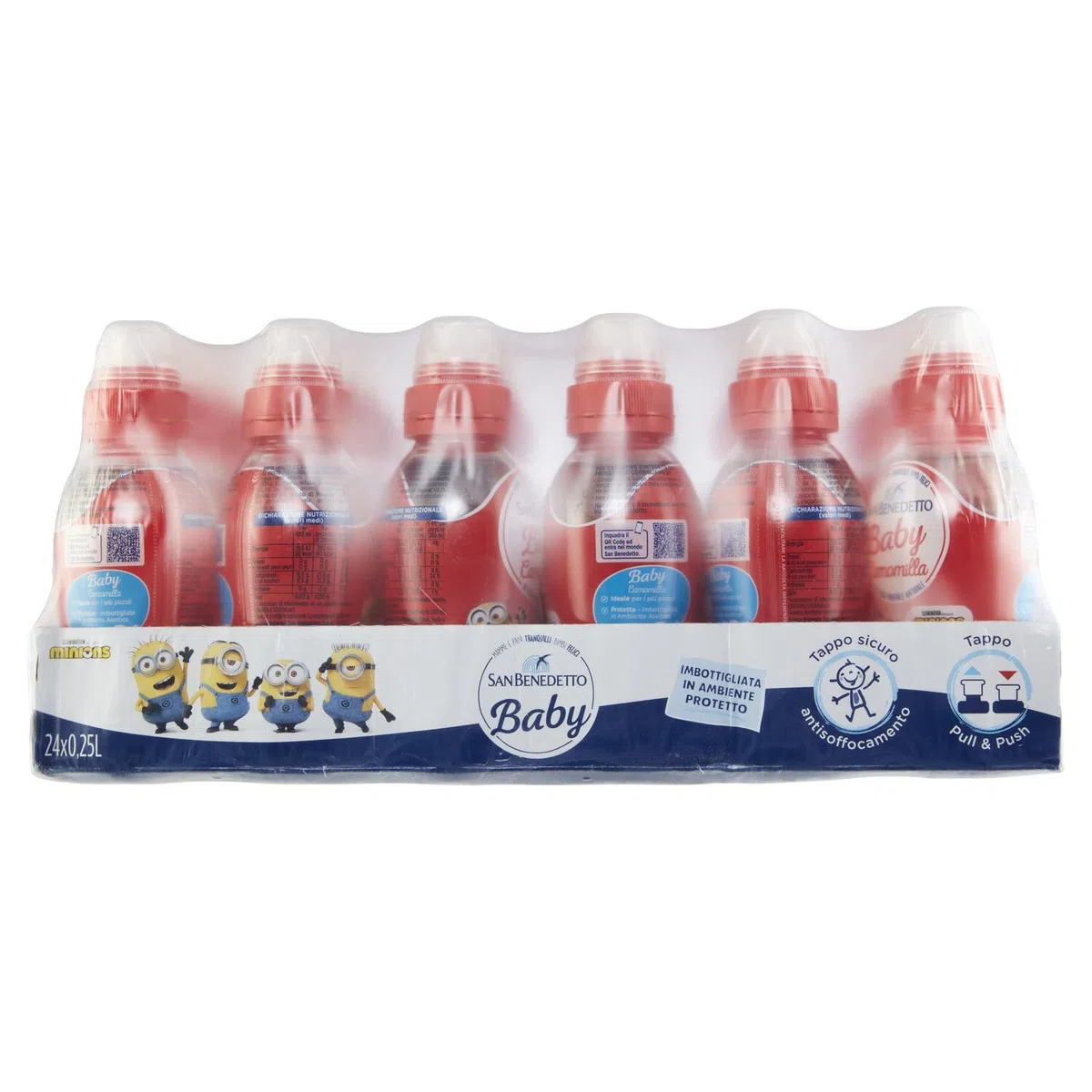 48x San Benedetto Baby Camomilla Fragola,Kamille mit Erdbeergeschmack,Kohlensäurefreies Getränk in Natürlichem MineralwasserPull-Push, 25cl + Italian Gourmet Polpa di Pomodoro 400g Dose
