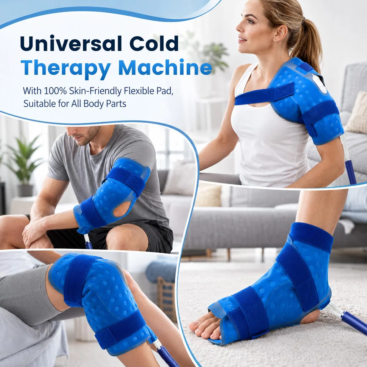 Kältetherapie Maschine 19L/20QT Eismaschine, Kühlmanschette Kniemit Verstellbarer Teleskopstange & Rollen, 5-Stufen Durchfluss & 2 Timer-Modi, für Post-OP Schmerzlinderung, Schulter Rücken
