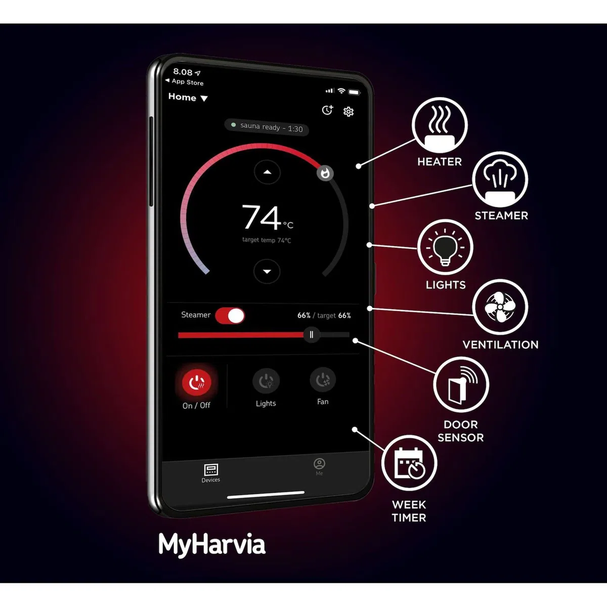 Harvia Xenio WiFi CX110CXW Combi Saunasteuerung 2,3-11 kW Touchscreen Steuergerät