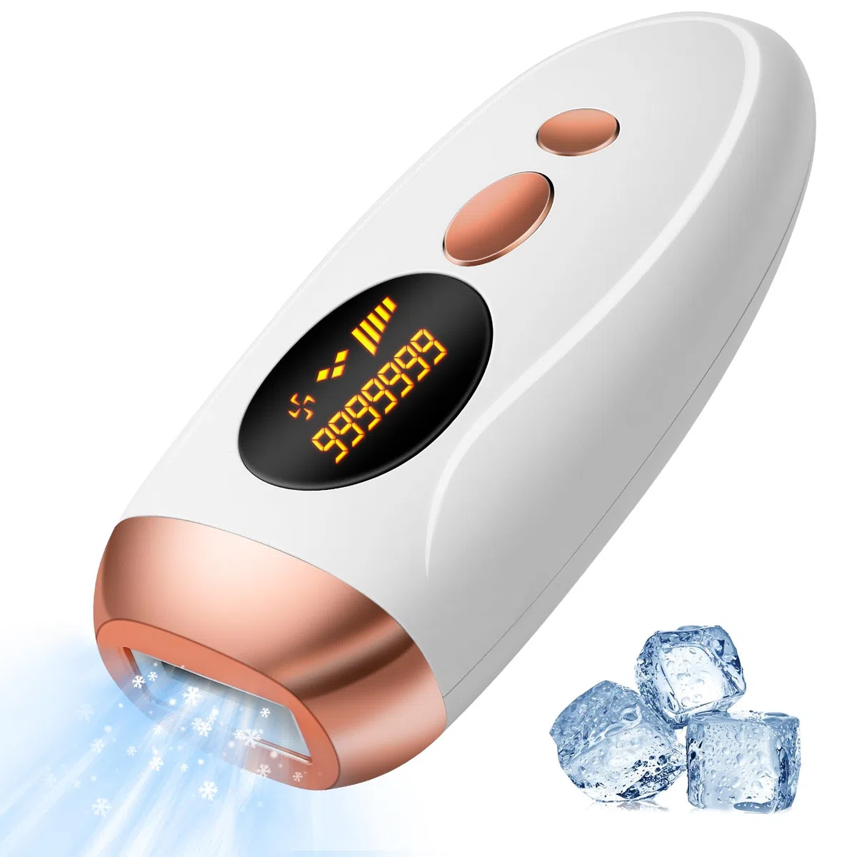 IPL Haarentfernungsgerät mit Eiskühlung, 999,999 Impulse, Geräte Haarentfernung Laser Schmerzfreie, Dauerhafte Haarentfernung für Frauen & Männer, Für Gesicht, Körper, Bikinizone, Beine, Achseln