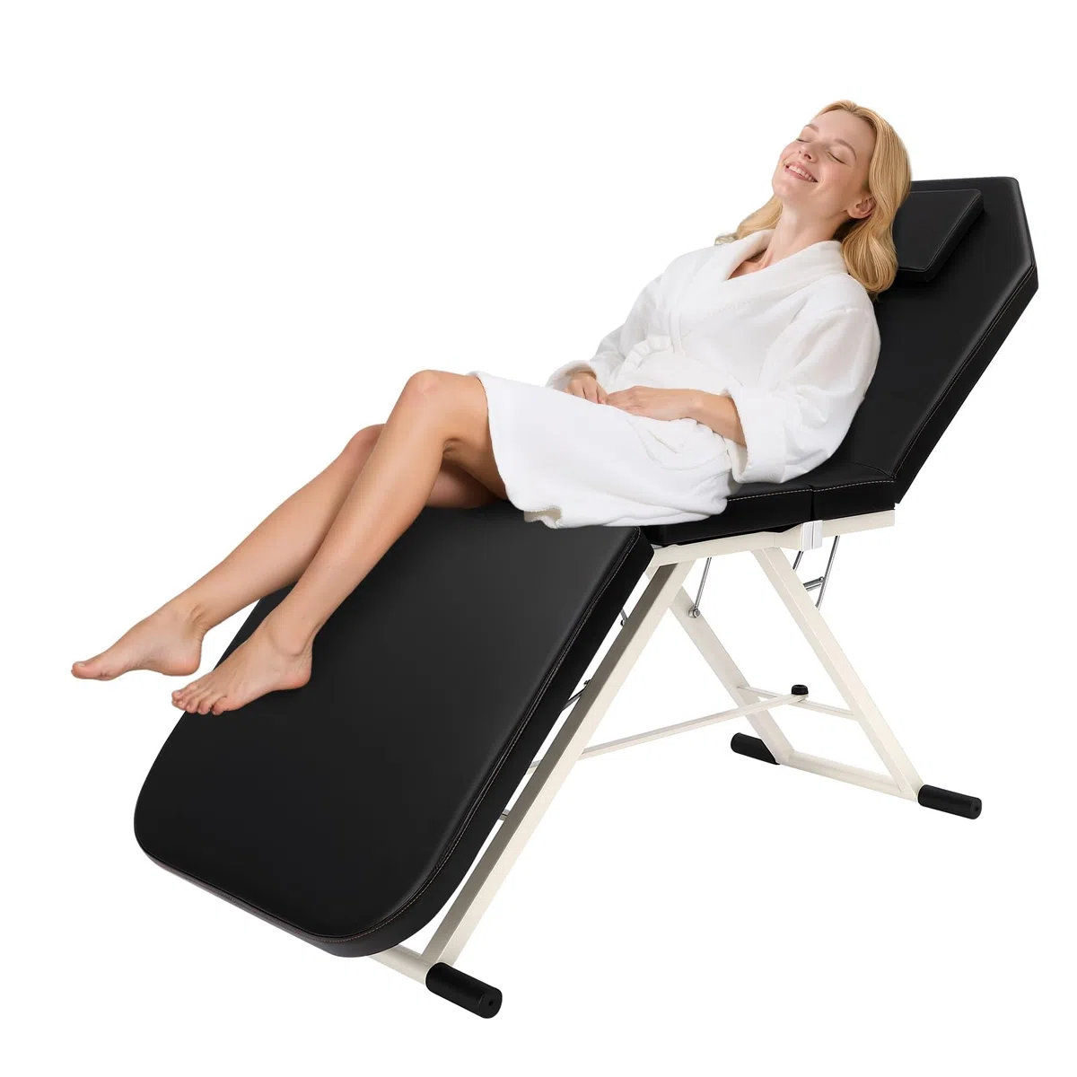 3-Zonen Klappbare Massageliege, Verstellbar Tragbare Kosmetikstuhl mit PU Polster, Beauty Liege Massagetisch, Mobile Kosmetikliege Therapieliege für Spa Salon Heimgebrauch, bis 200KG