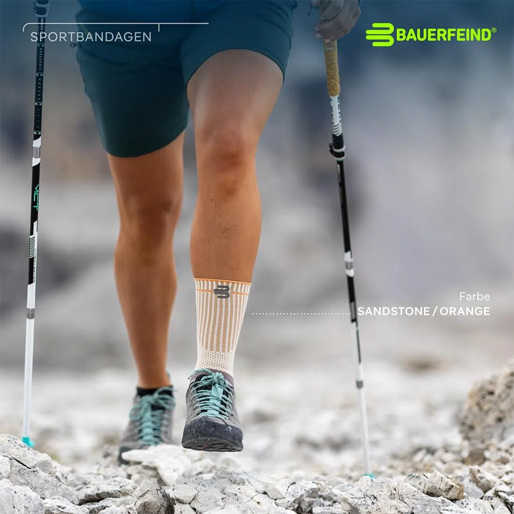 BAUERFEIND Sprunggelenkbandage zum Wandern „Outdoor Ankle Support“, 1 Unisex Knöchelbandage, Fussbandage, Rechts & Links tragbar, Merino Wolle, L