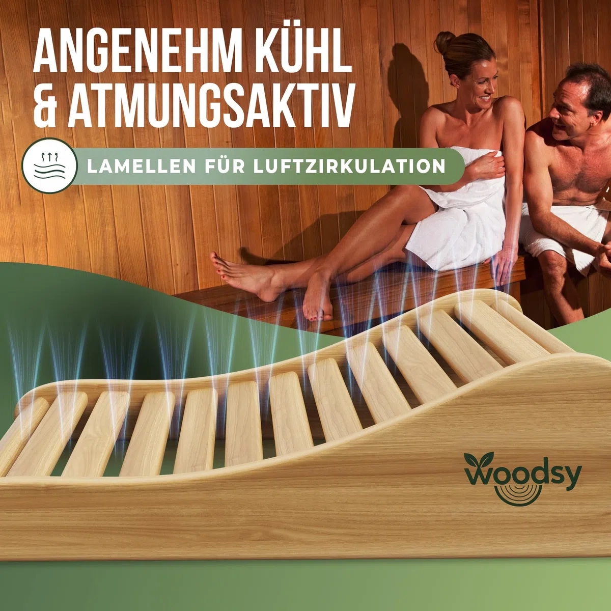 ART COLOR Woodsy Saunakopfstütze aus Holz – Ergonomisches Sauna Zubehör für entspanntes Liegen – Hochwertiges Saunazubehör für maximale Erholung (2X Kopfstütze)